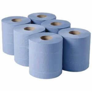 2ply blue centrefeed rolls, case of 6