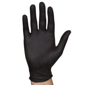 Black nitrile powder-free examination gloves