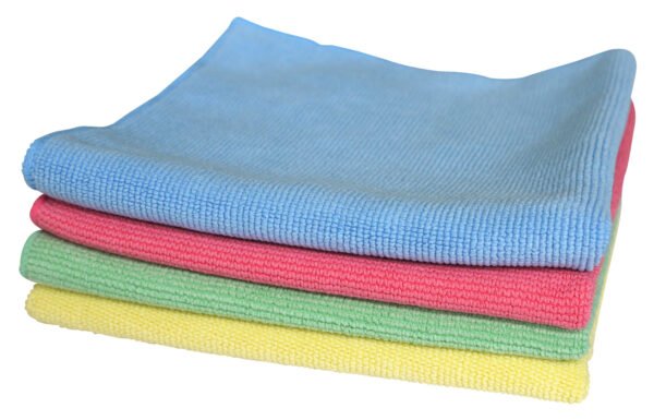Colour-coded microfibre cloths, pack of 10