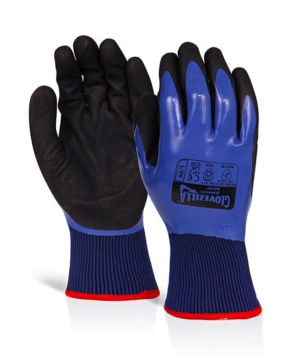 Waterproof Thermal Nitrile Glove Blue