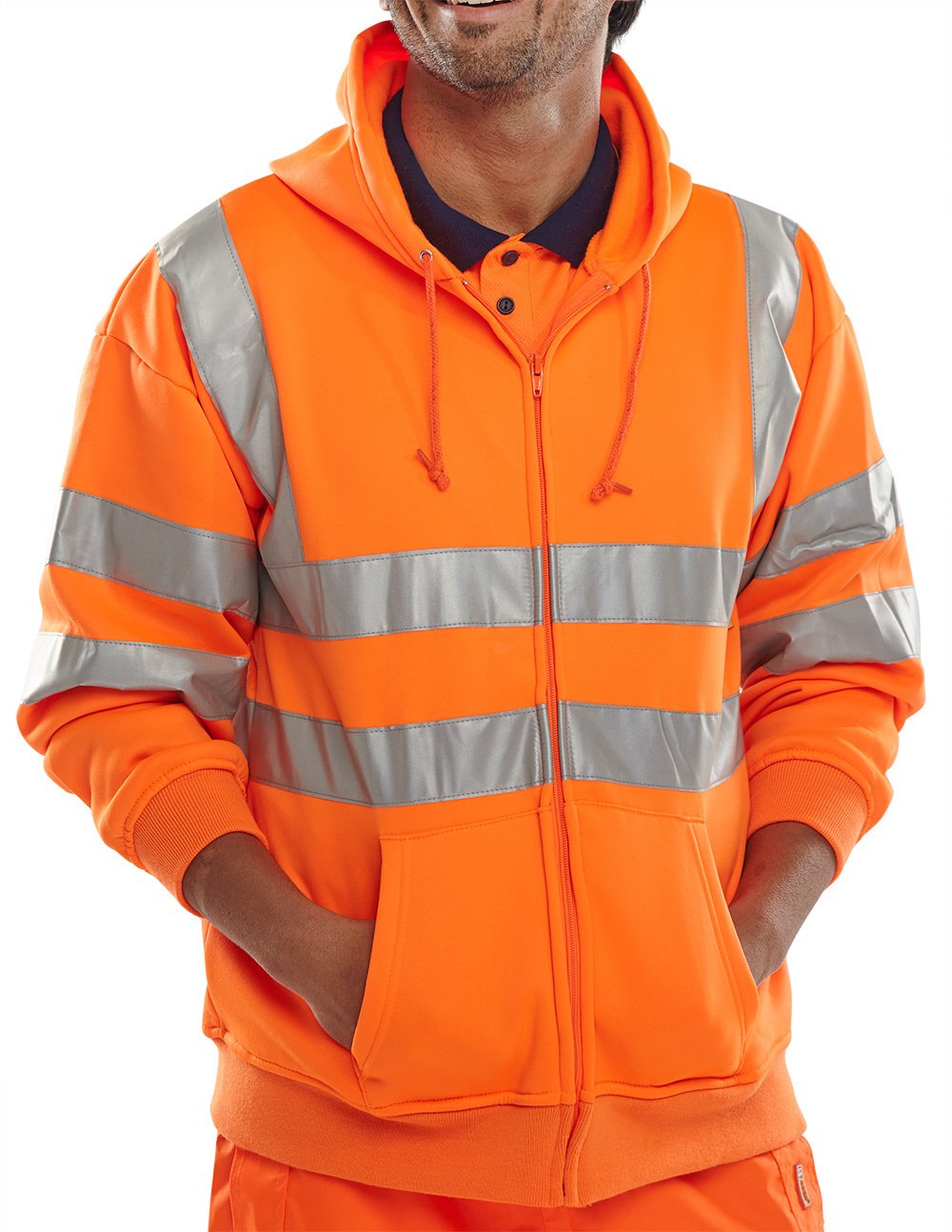 Zip-up Hooded Sweatshirt Orange