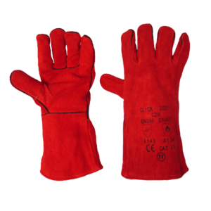 Red welders gauntlet