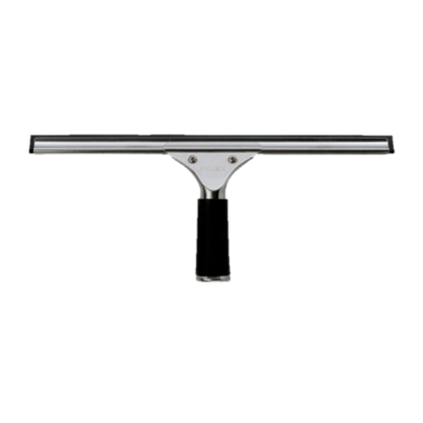 Window cleaning squeegee complete, silver finish