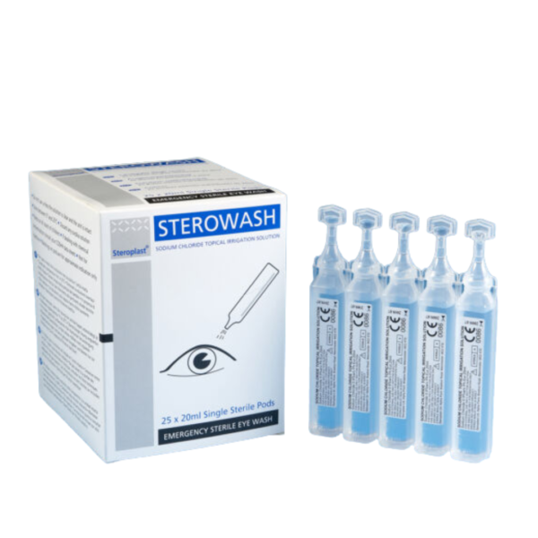 Eye wash, single-use 20ml ampoules, box of 25