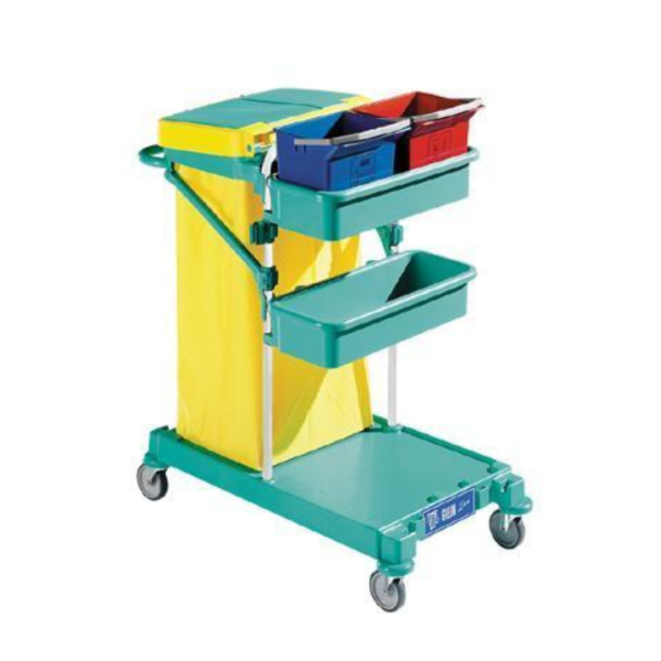 Plastic cleaning trolley