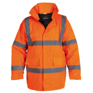 Hi-vis coat, orange or yellow