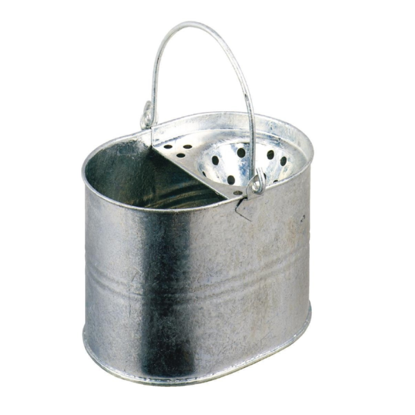 Galvanized steel mop bucket, 15L, red