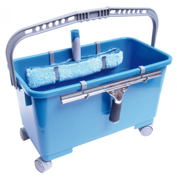 24L window cleaner's bucket with castors and hooks