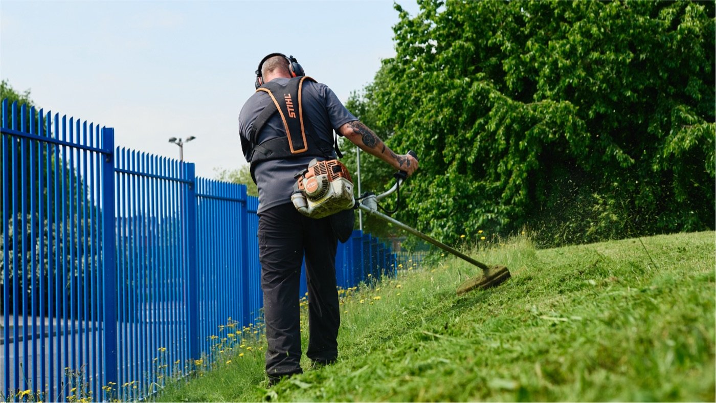 Regular maintenance across larger green spaces